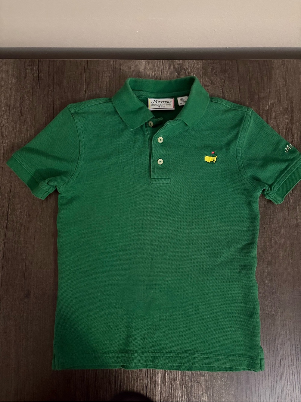Masters Green Polo Shirt with Yellow Embroidered Emblem - Kids XS (5-7)